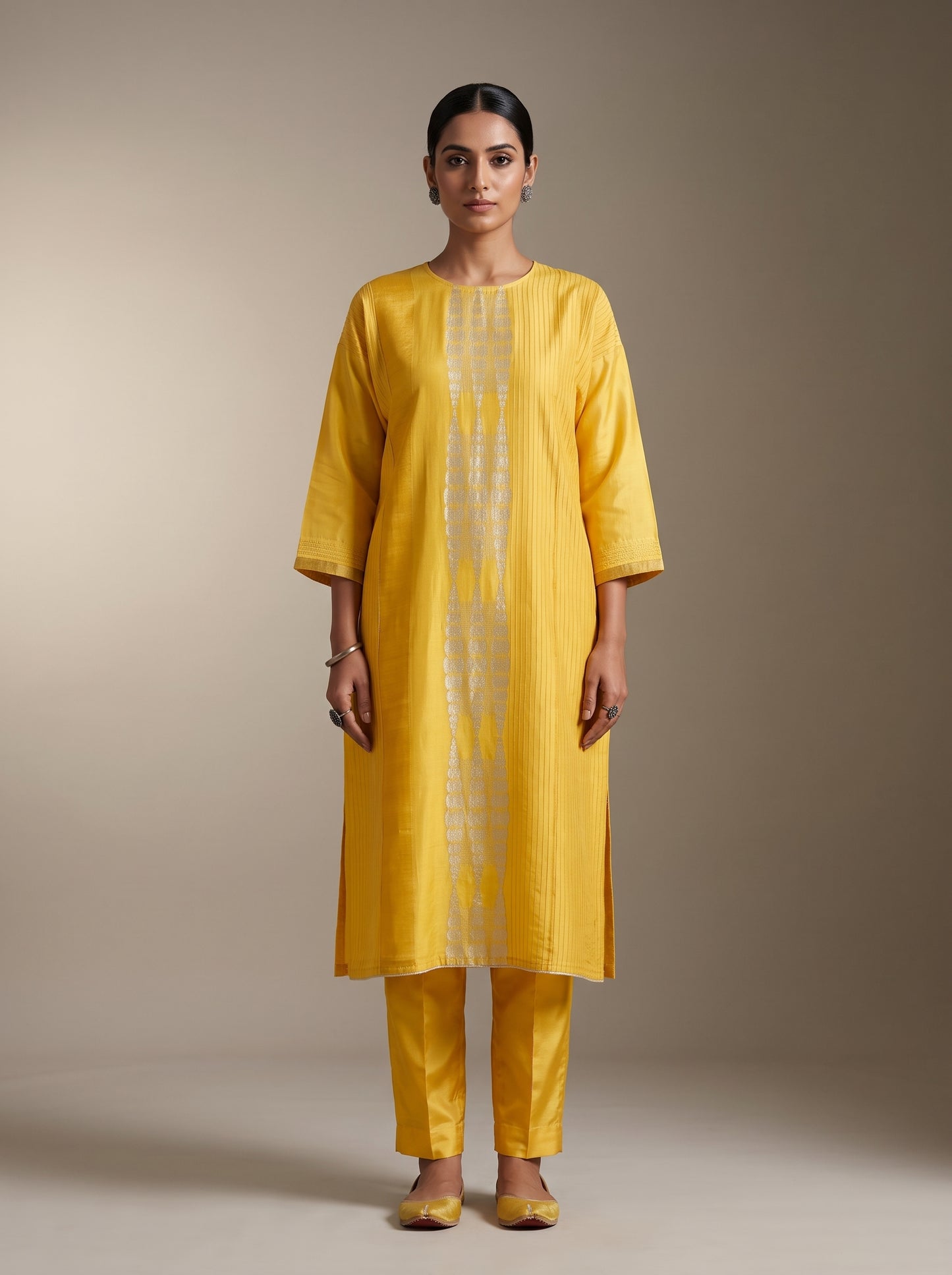 Semi Stitched Chanderi  Formal kurta