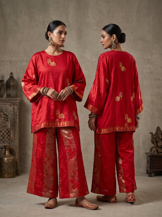 Indowestern chanderi formal coordset