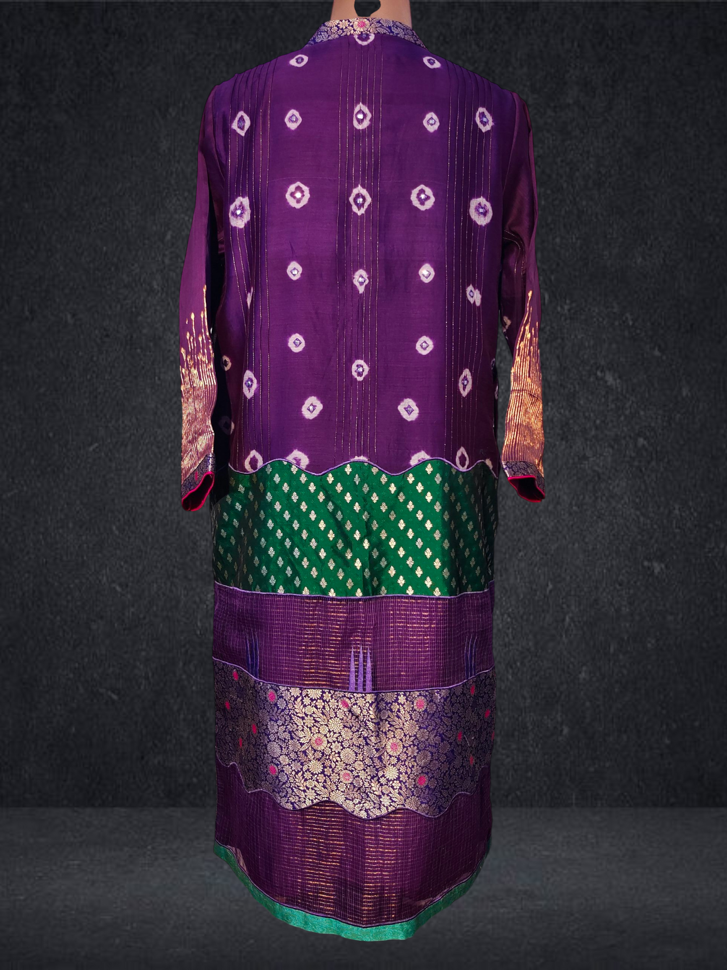 Stitched suit set with long formal jacket