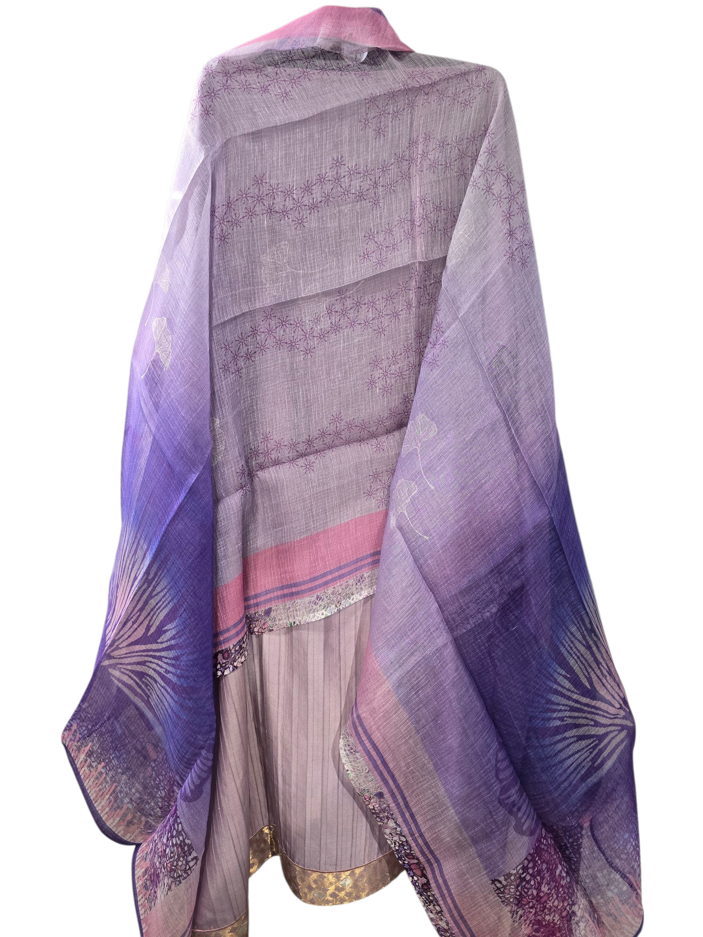 Semi Stitched Chanderi Casual Suitset