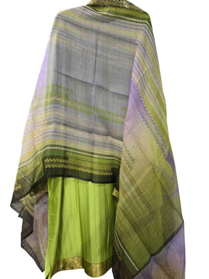 Semi Stitched Chanderi Casual Suitset