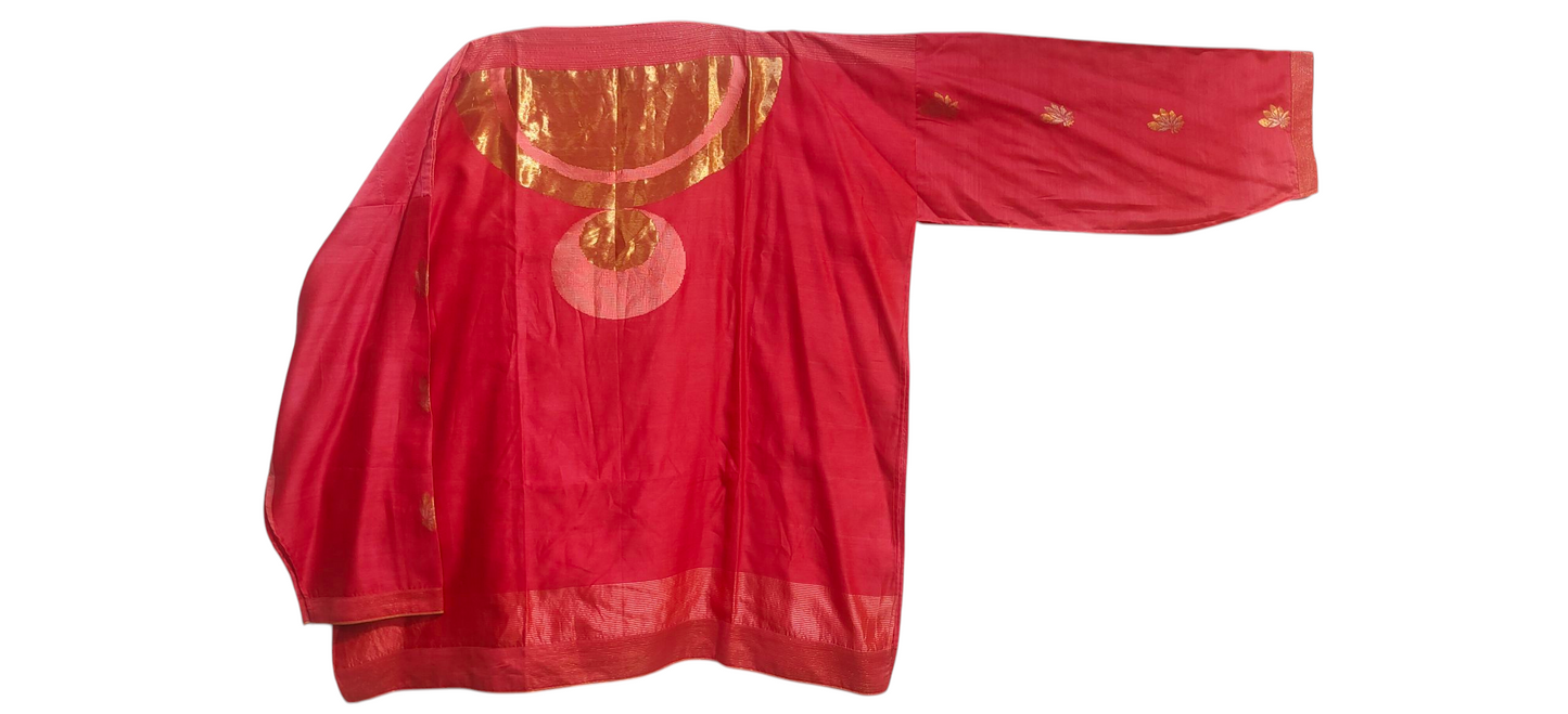 Semi Stitched Chanderi Zariwoven Short Tunic