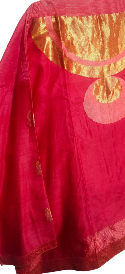 Semi Stitched Chanderi Zariwoven Short Tunic