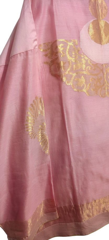 Semi Stitched Chanderi Zariwoven Short Tunic