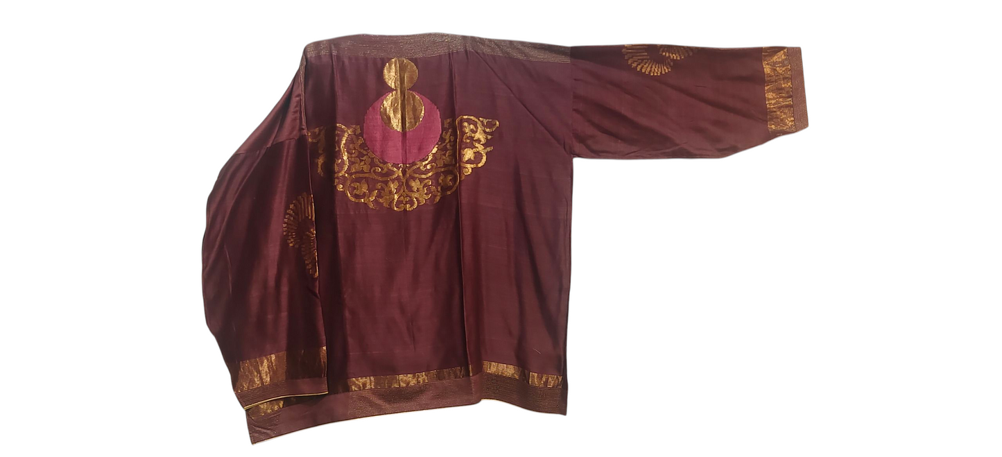 Semi Stitched Chanderi Zariwoven Short Tunic