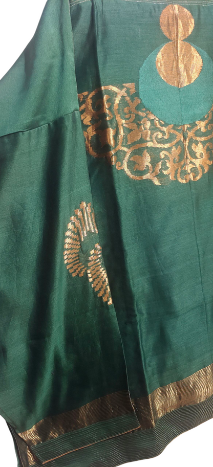 Semi Stitched Chanderi Zariwoven Short Tunic