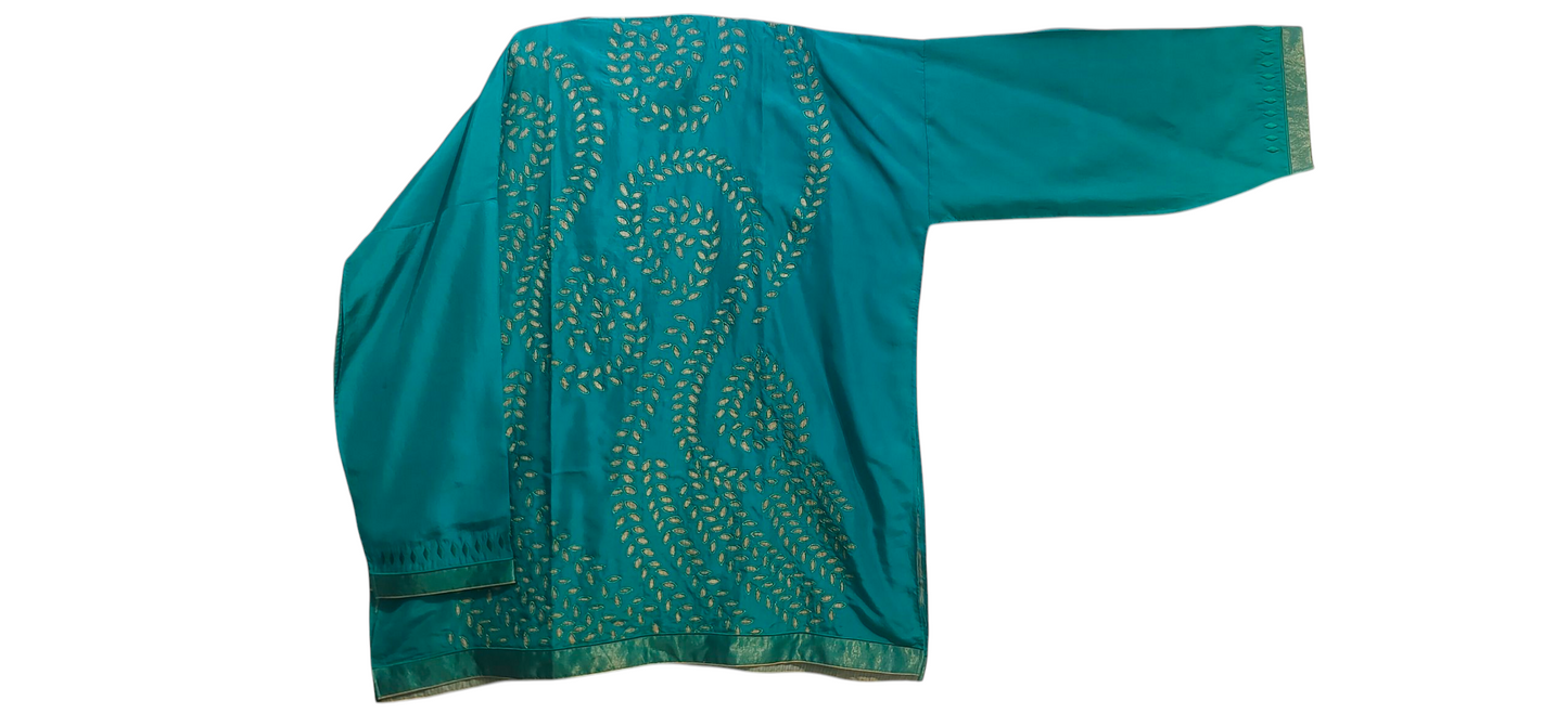 Semi Stitched silk cutwork applique Short Tunic