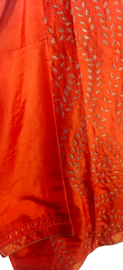 Semi Stitched silk cutwork applique Short Tunic