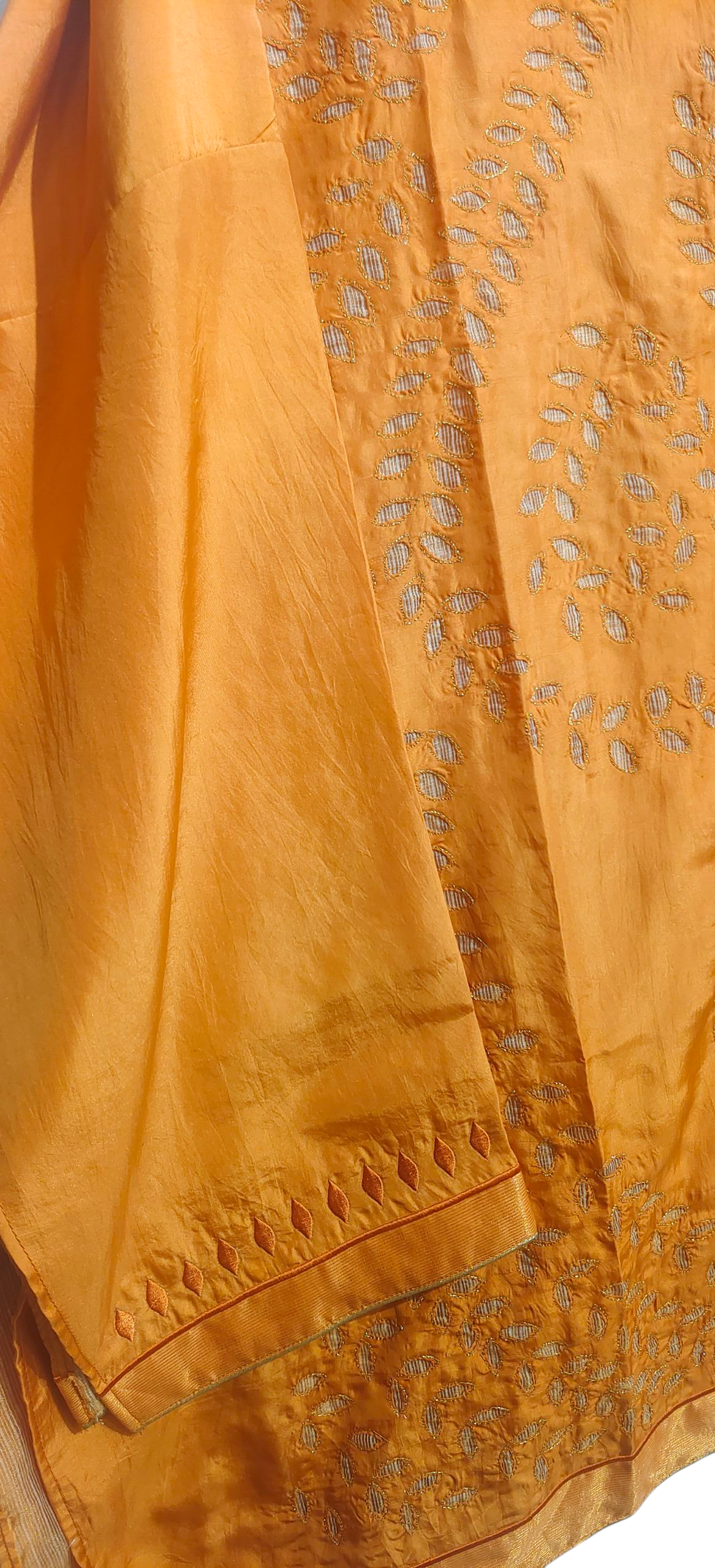 Semi Stitched silk cutwork applique Short Tunic