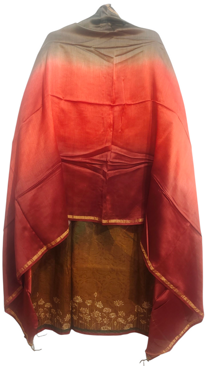 Semi Stitched Chanderi Casual Suitset