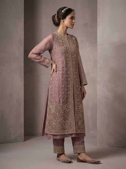 Customised Chanderi Embroidered set