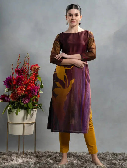 Semistitched Cotton Satin Kurta