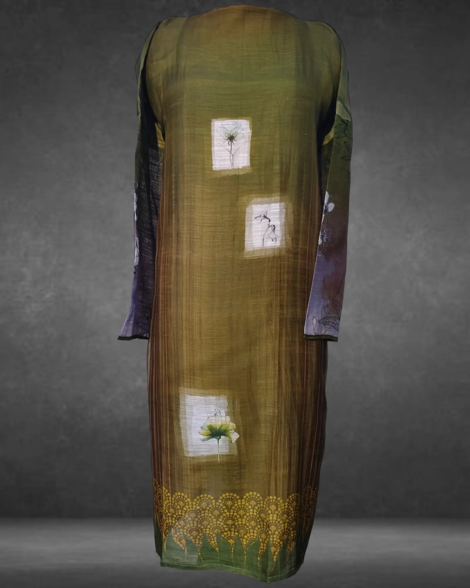 Semistitched Chanderi Digital Printed Kurta VISHAL KAPUR STUDIO