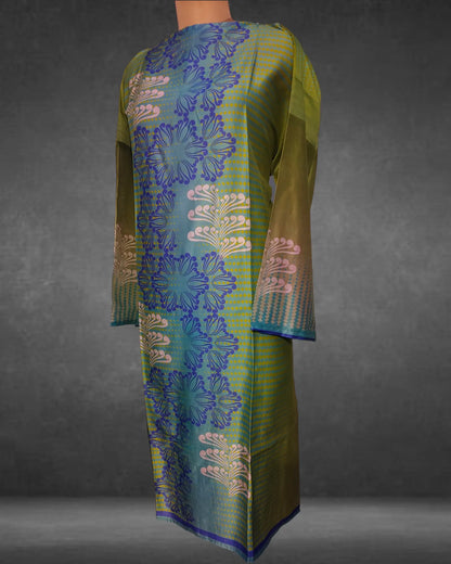 Semistitched Chanderi Digital Printed Kurta VISHAL KAPUR STUDIO