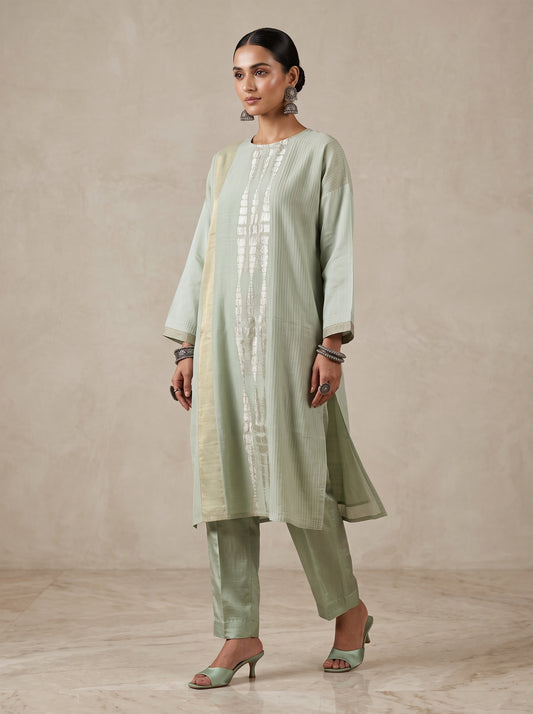 Semi Stitched Chanderi  Formal kurta