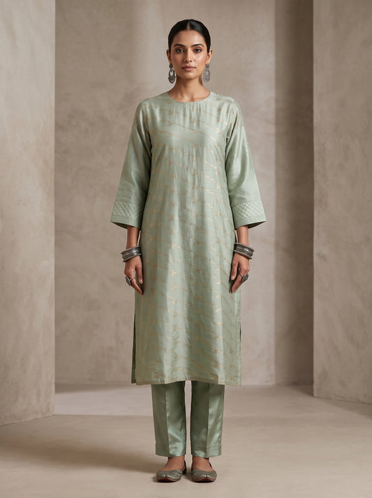 Semi Stitched Chanderi  Formal kurta