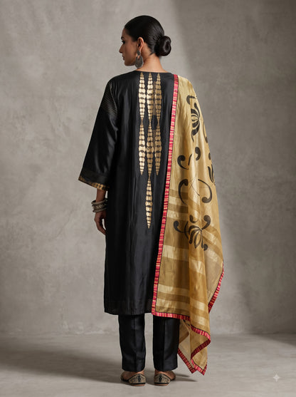 Semi Stitched Formal chanderi Suitset