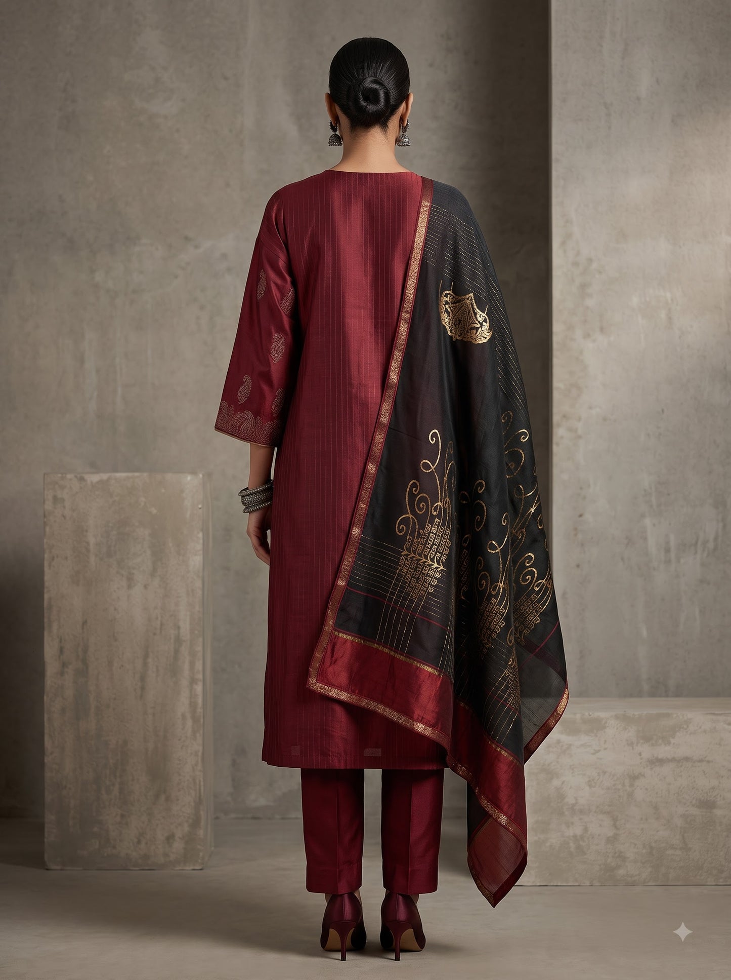 Semi Stitched Formal Chanderi Suitset