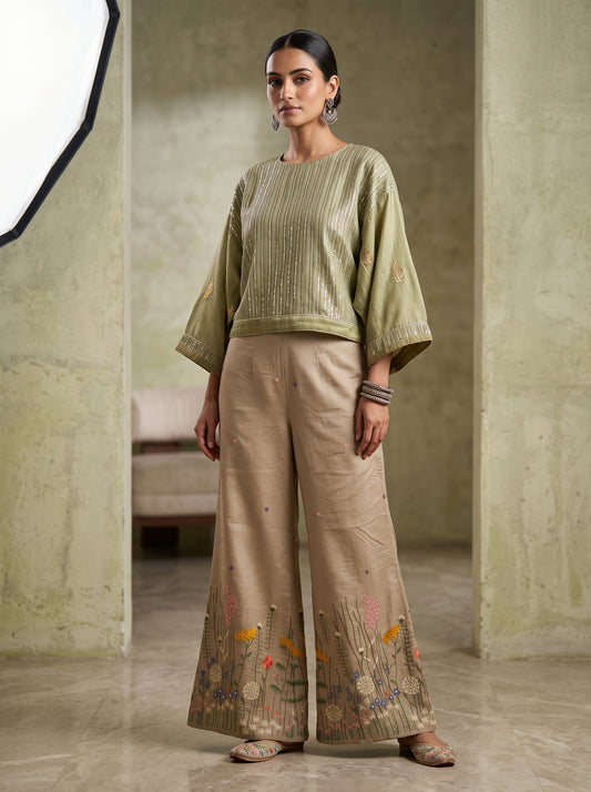 Indowestern chanderi formal coordset