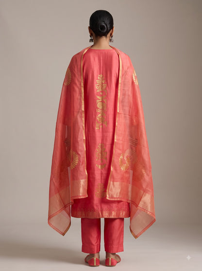Semi Stitched Formal Chanderi Suitset