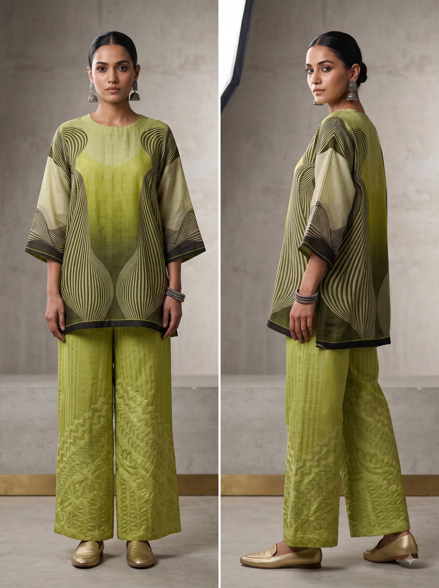 Indowestern chanderi formal coordset