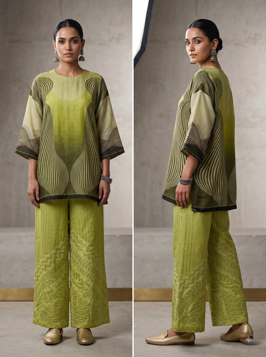 Indowestern chanderi formal coordset