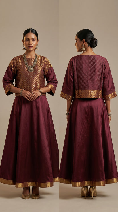 Semi Stitched Chanderi Ɓlouse