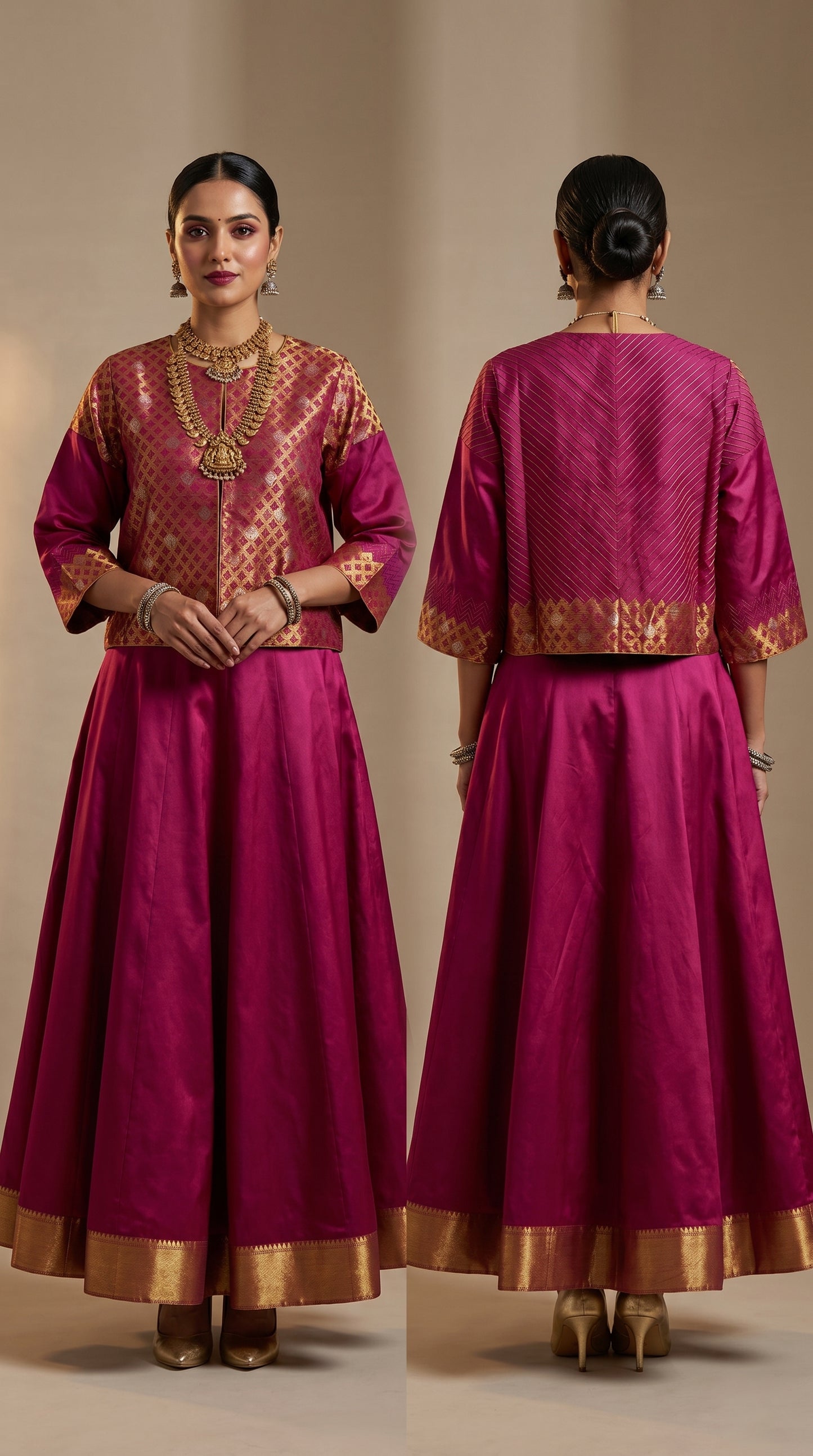 Semi Stitched Chanderi Ɓlouse