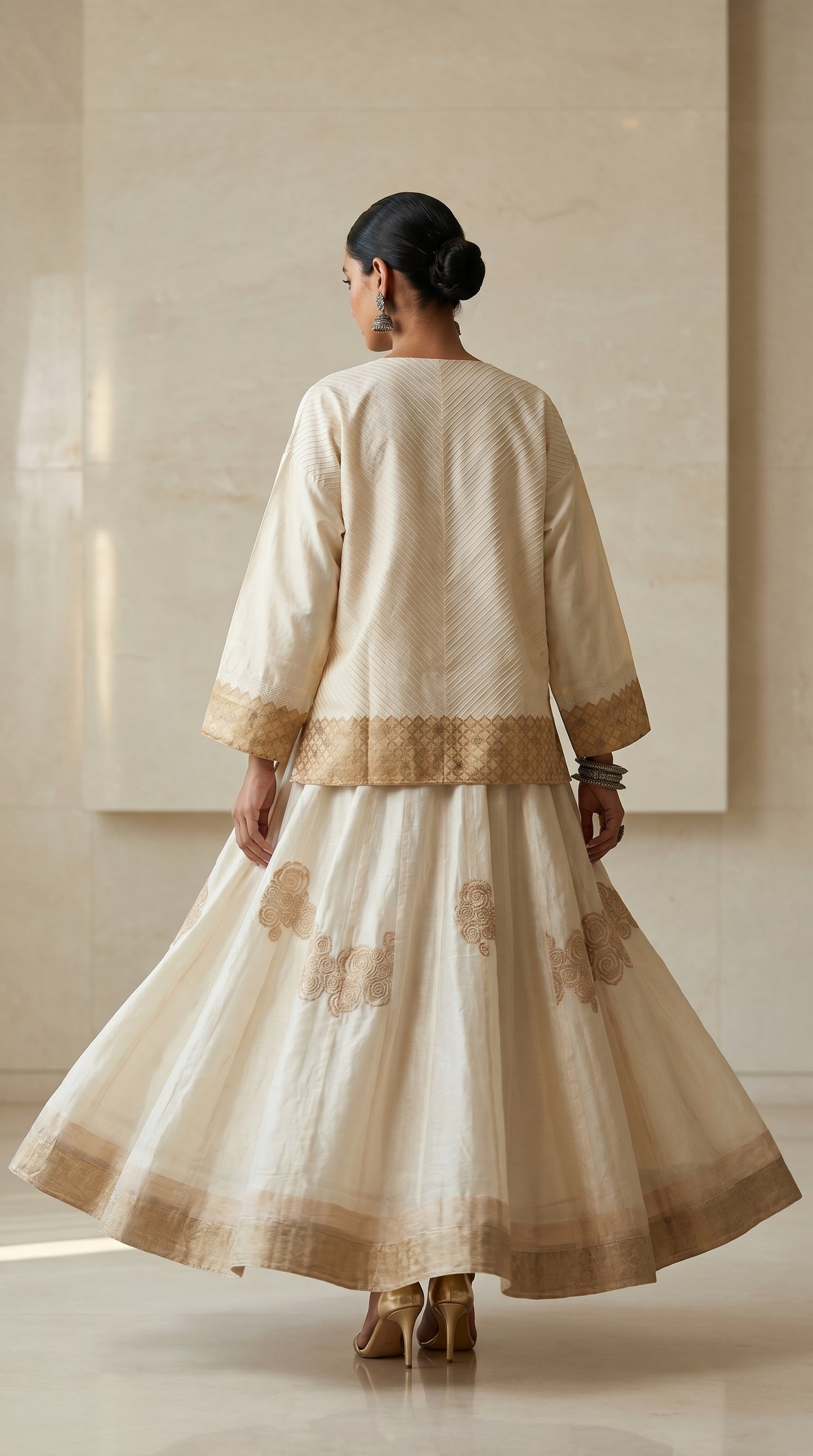 Semi stitched Formal Skirtset