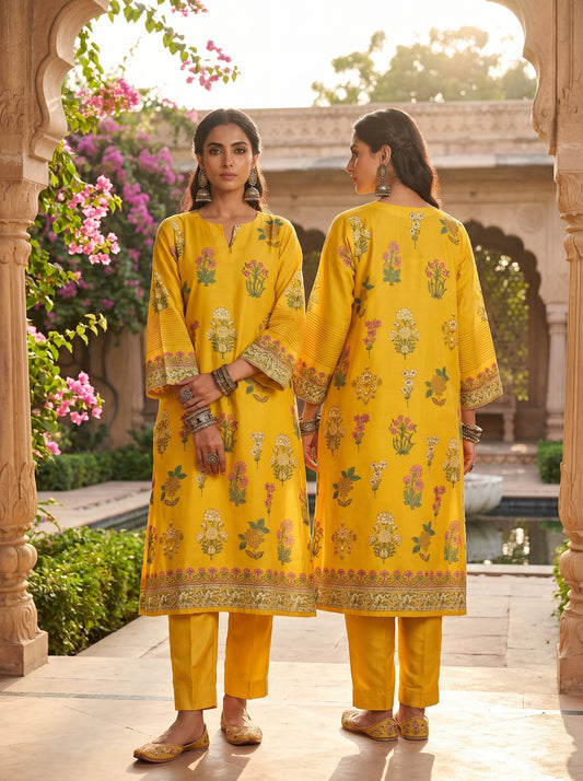 Semi Stitched Chanderi Casual kurta