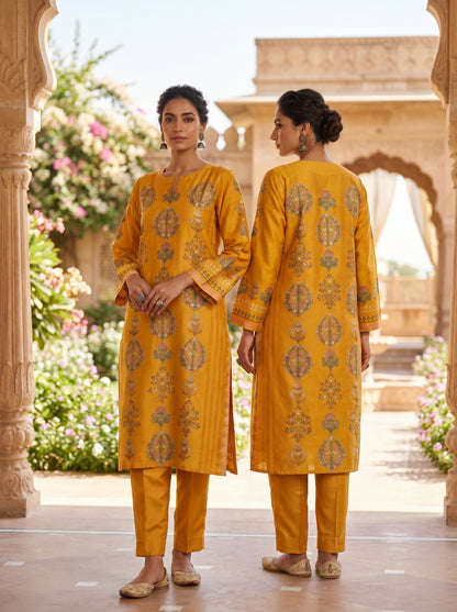 Semi Stitched Chanderi Casual kurta