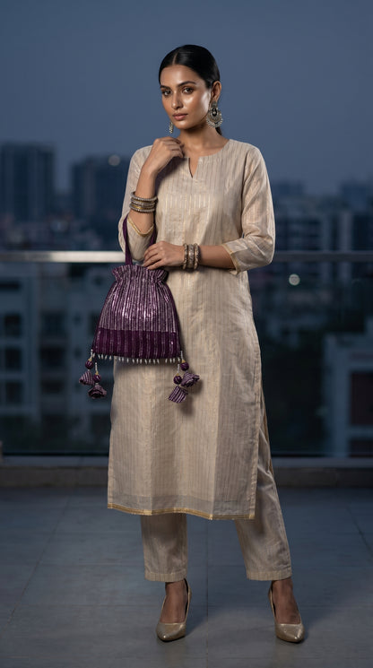 Ayaan Emerald Gold Embroidered Festive Potli