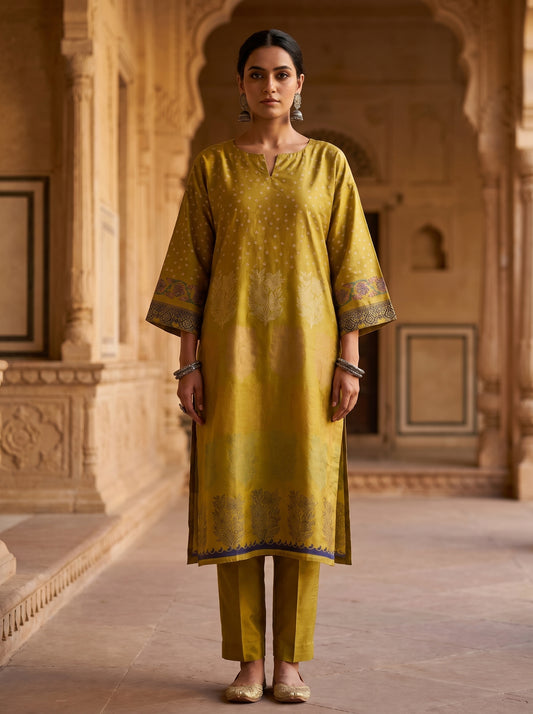 Semi Stitched Chanderi Casual kurta