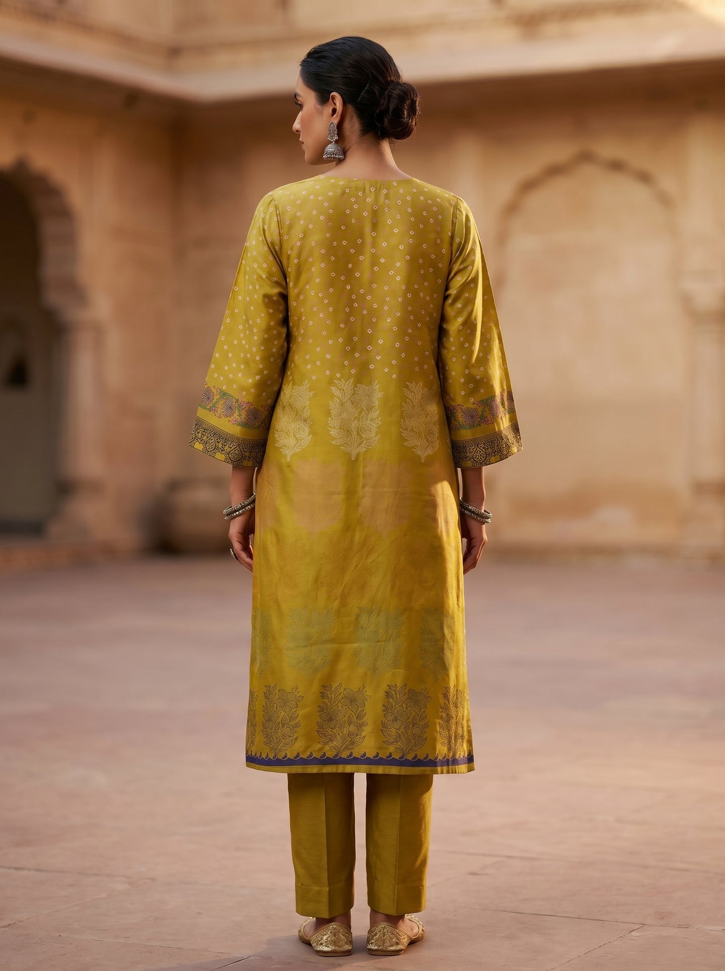 Semi Stitched Chanderi Casual kurta