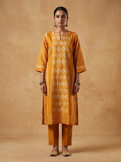 Semi Stitched Chanderi Casual kurta