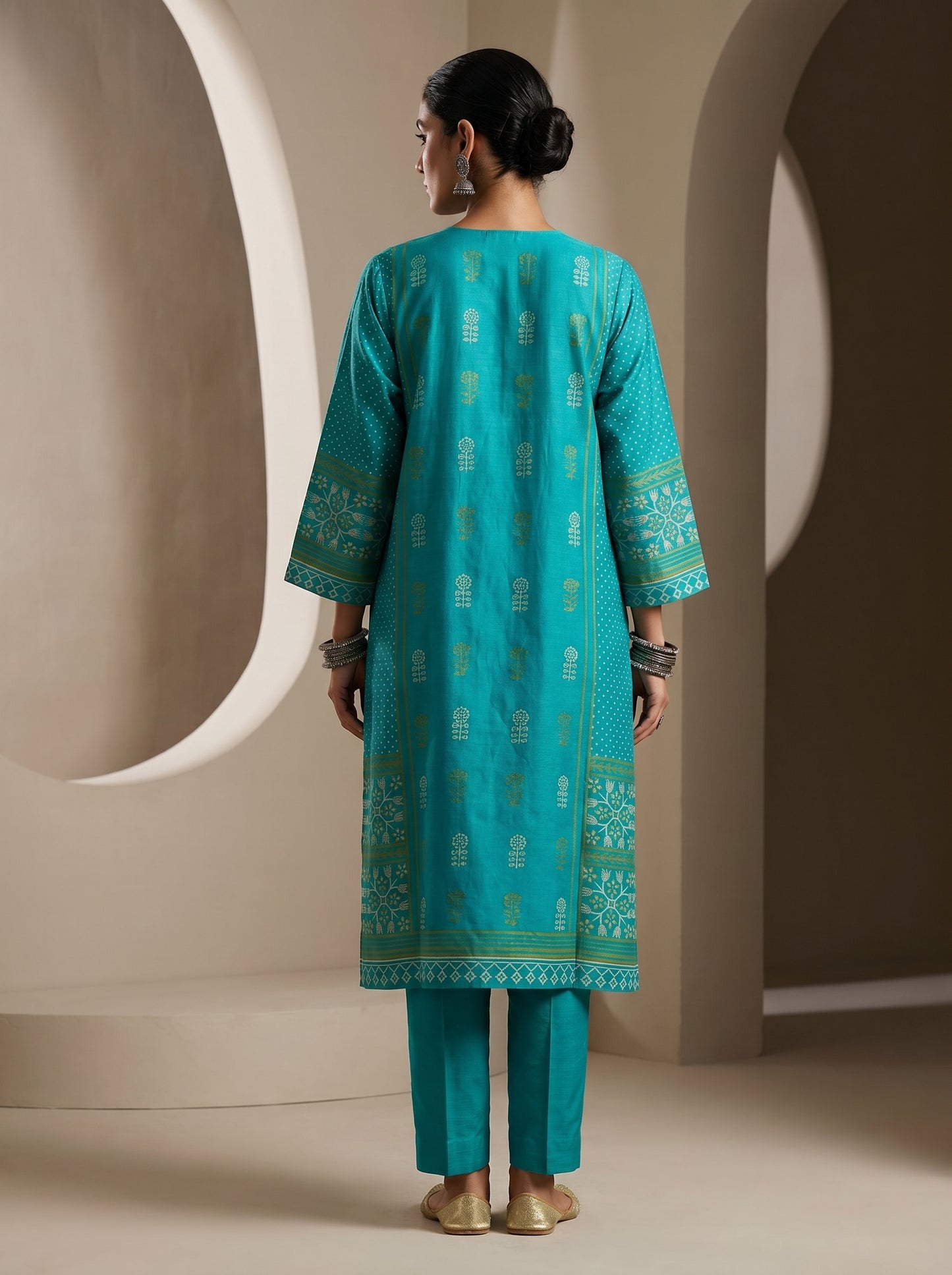 Semi Stitched Chanderi Casual kurta
