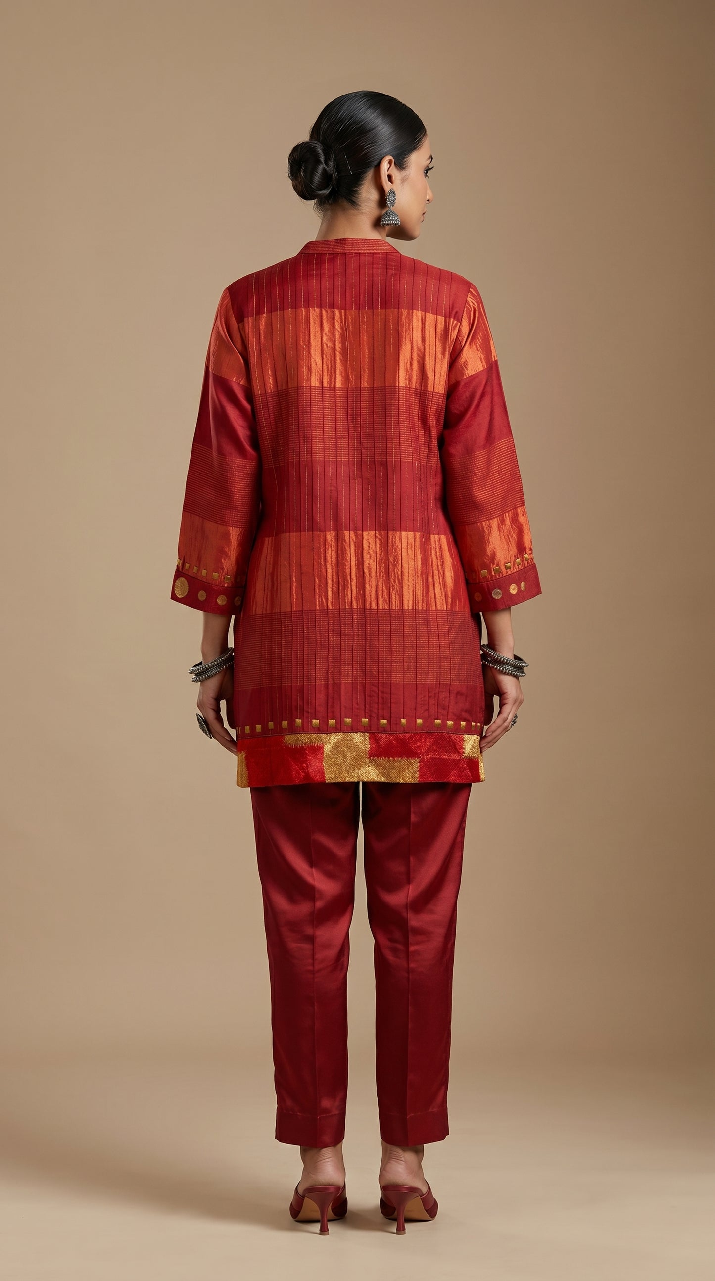 Stitched Chanderi  Tunic ready size 42