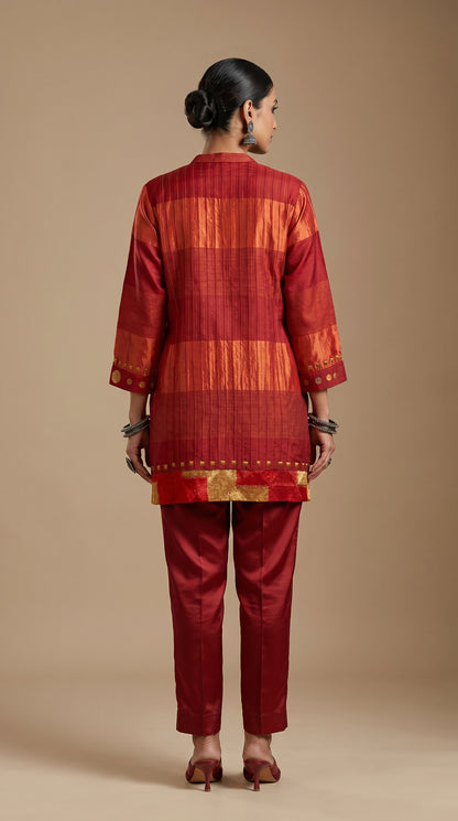 Stitched Chanderi  Tunic ready size 42