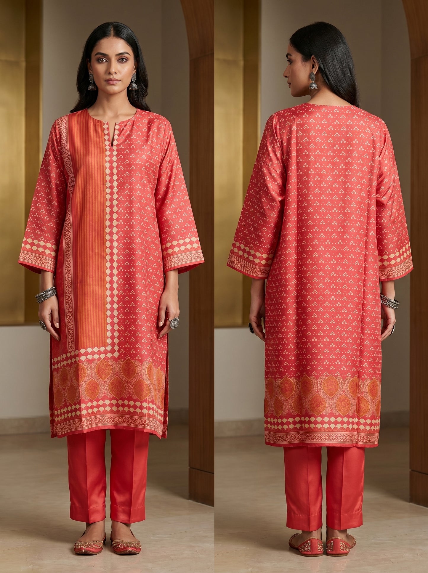 Semi Stitched Chanderi Casual kurta