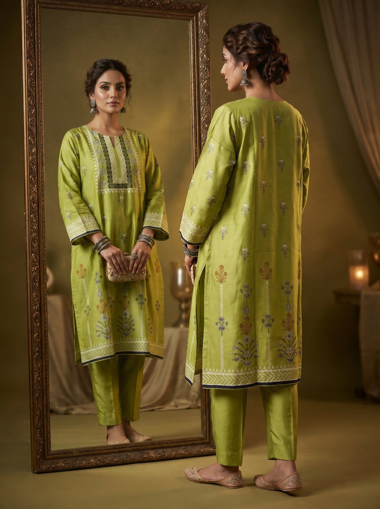 Semi Stitched Chanderi Casual kurta