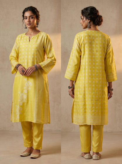 Semi Stitched Chanderi Casual kurta