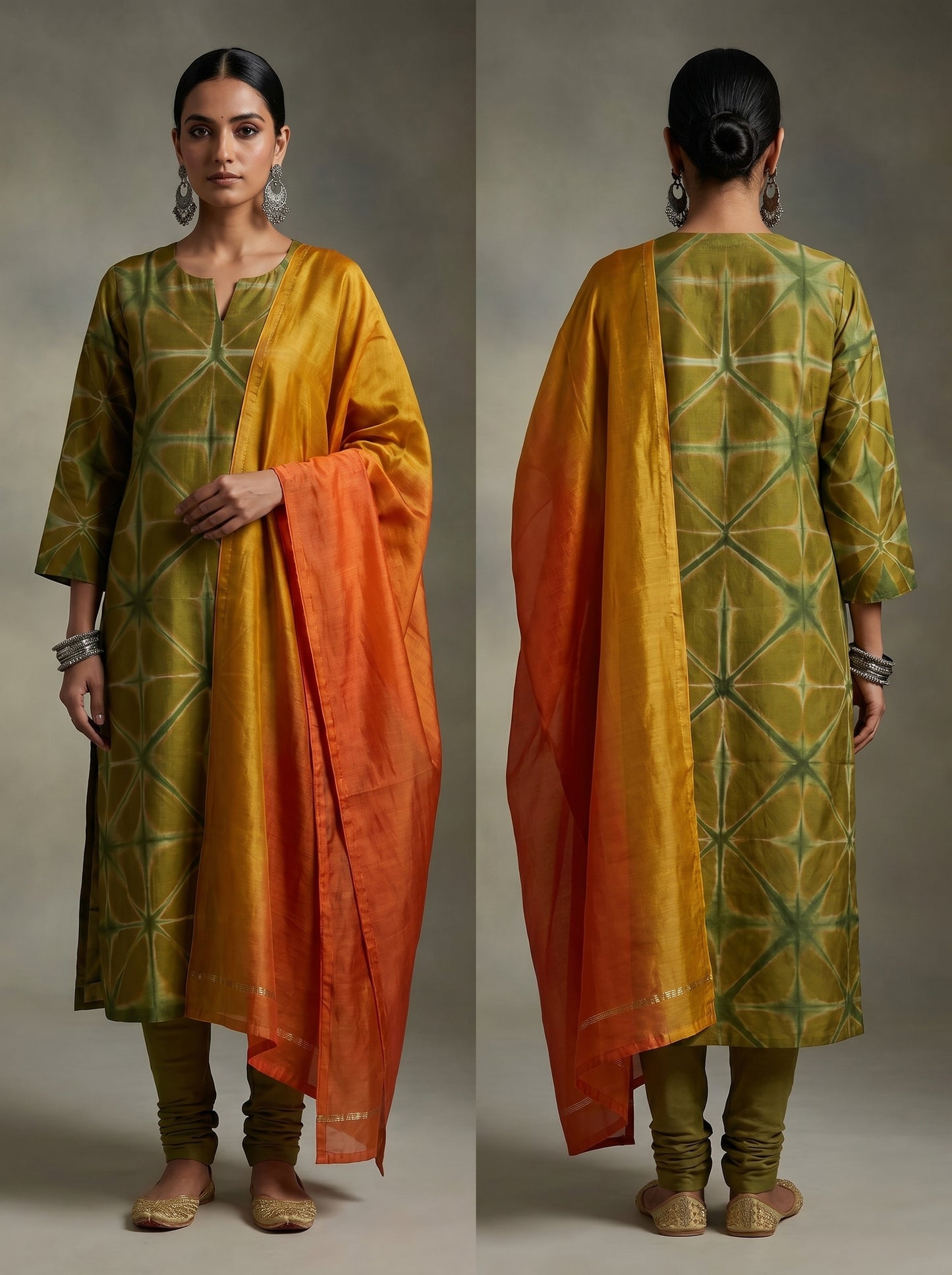 Semi Stitched Chanderi Casual suitset