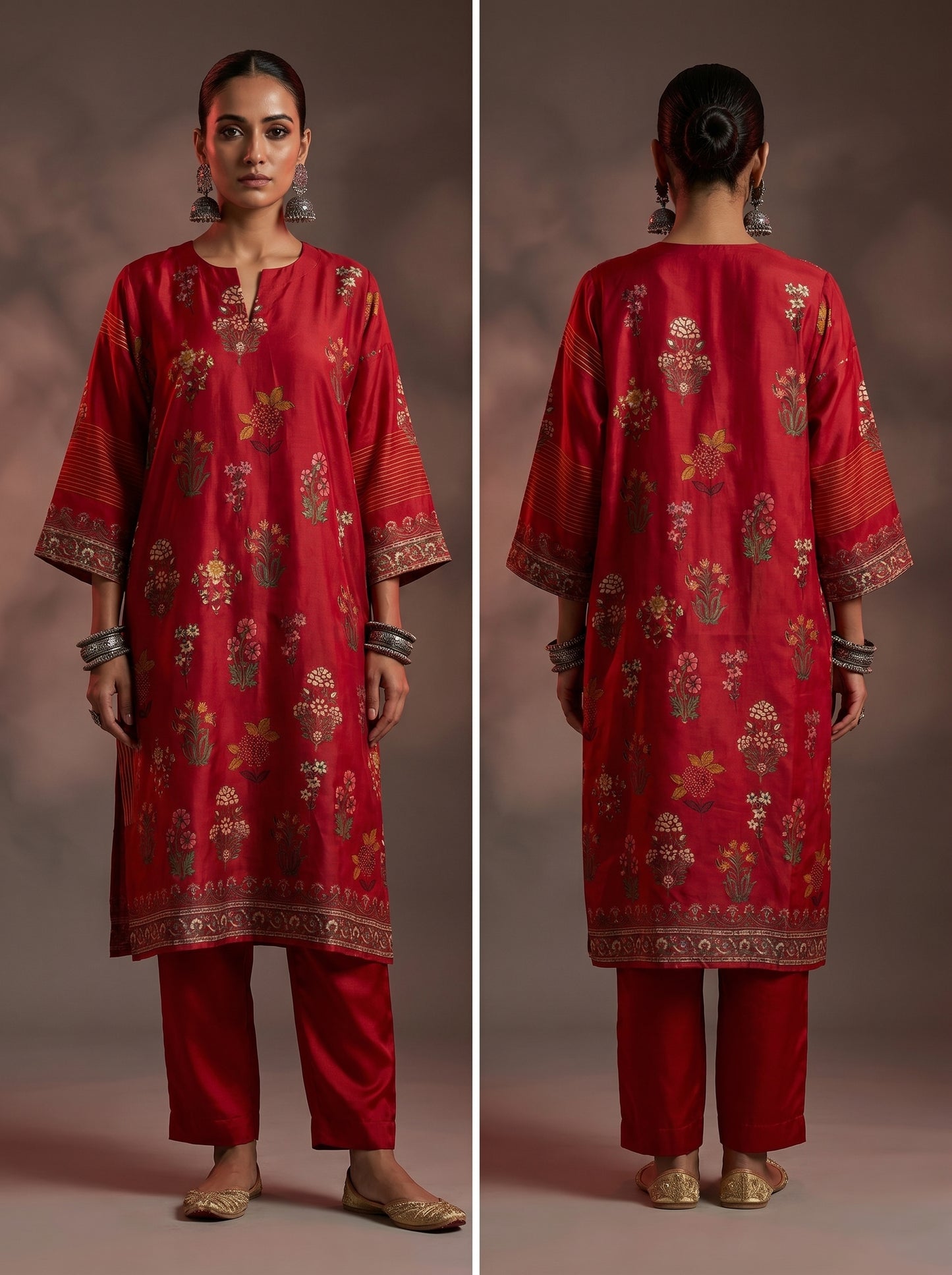 Semi Stitched Chanderi Casual kurta