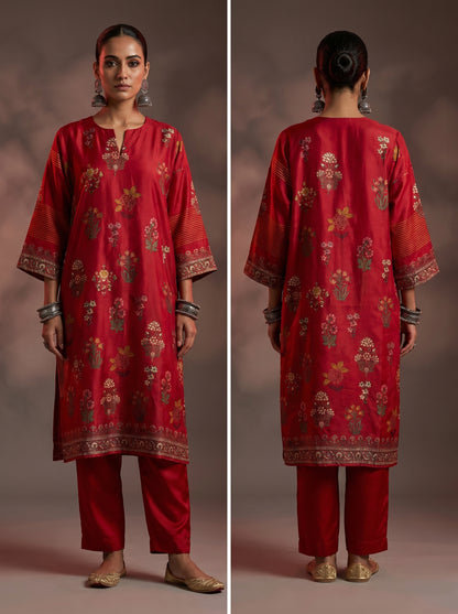 Semi Stitched Chanderi Casual kurta