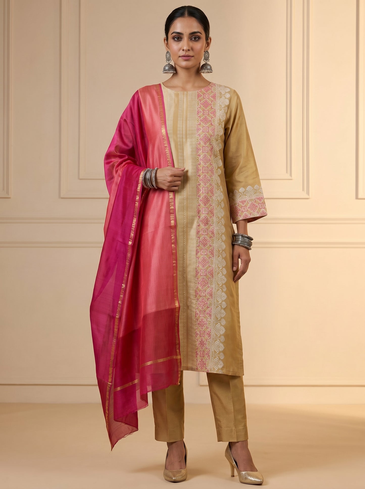 Semi Stitched Cotton Casual Suitset