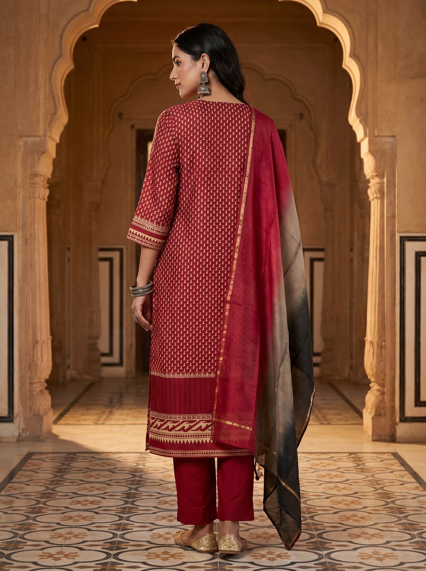 Semi Stitched Cotton Casual Suitset