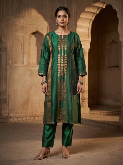 Semi Stitched Chanderi kurta