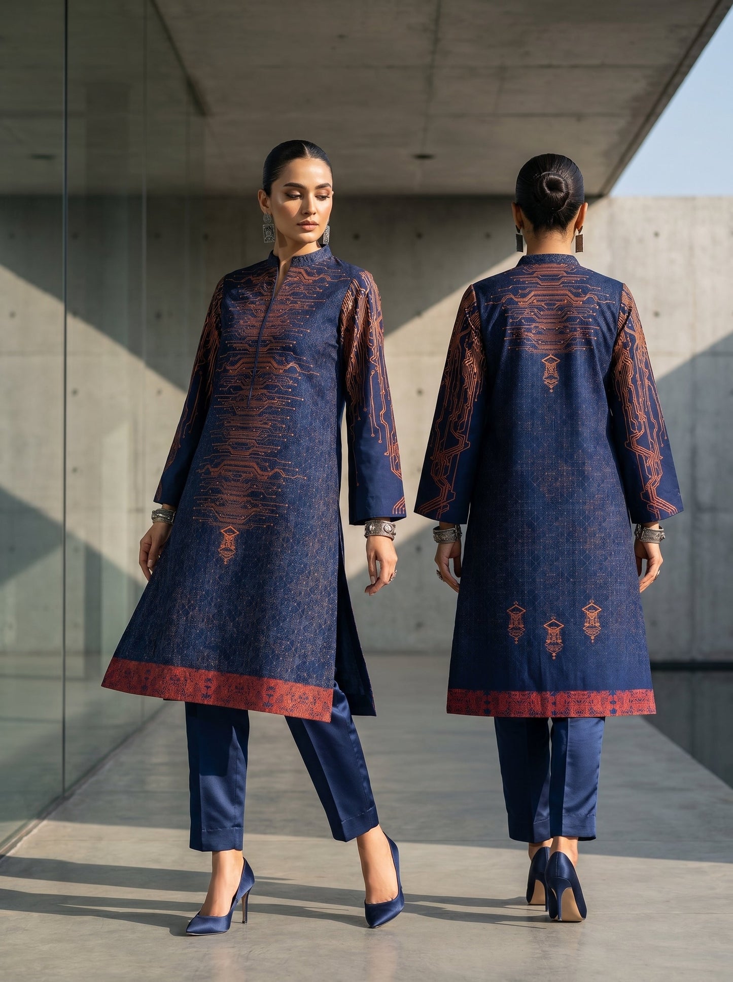 Semi Stitched Chanderi Casual kurta VISHAL KAPUR