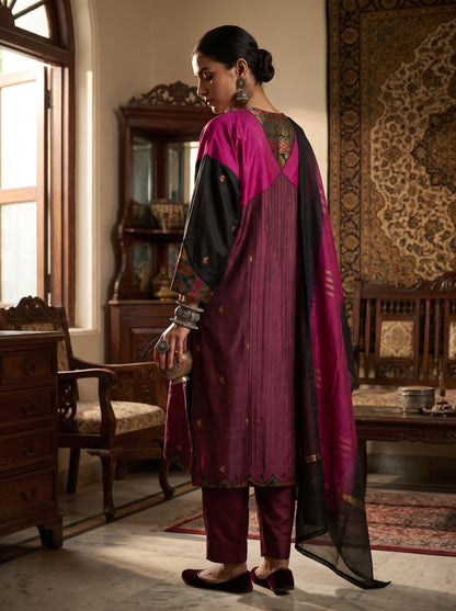 Semi Stitched Chanderi Formal Suitset