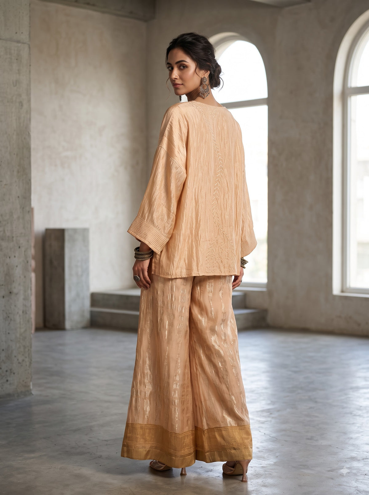 Indowestern chanderi formal coordset